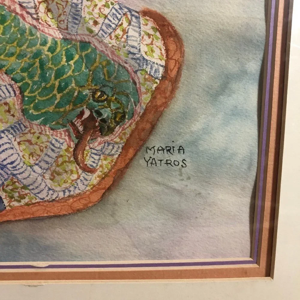 Original Art By Maria Yatros Framed Water color